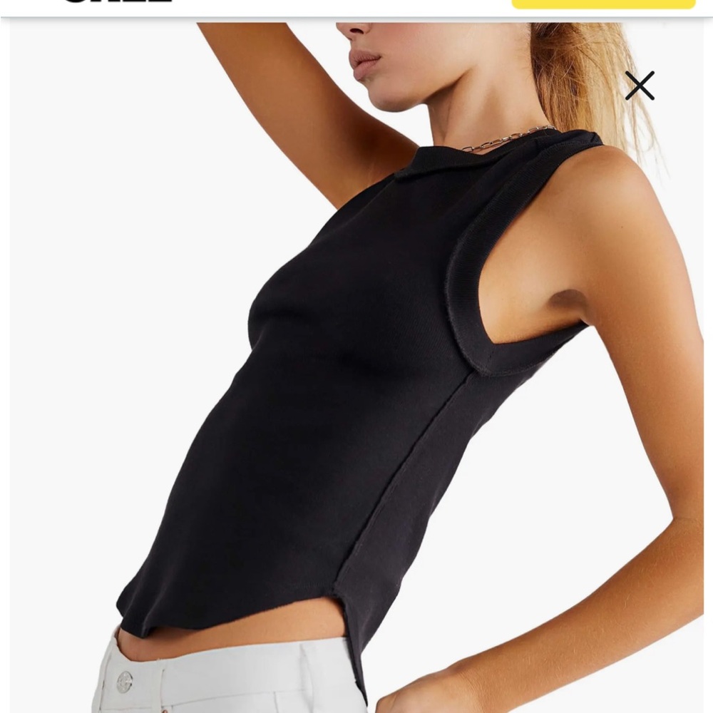 Free people Kate Rib Stretch Cotton Tank